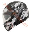 BEON- ÇENE AÇILIR VİZÖRLÜ KASK [B700] [SİYAH -KURU KAFA DESENLİ] [S] 